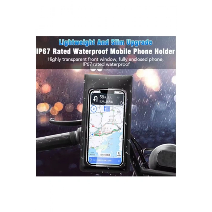 Motosiklet 360° Döndürülebilir Su Geçirmez Telefon Kılıfı Telefon Tutucu 4’’-7.2 İnç