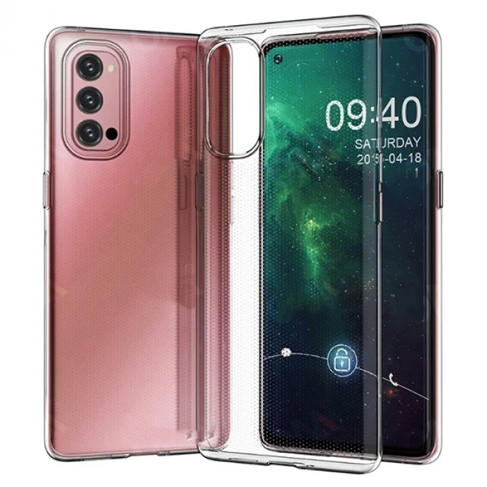 OPPO Reno 4 2.0mm Şeffaf Silikon kılıf Shockproof kılıf-(5775)
