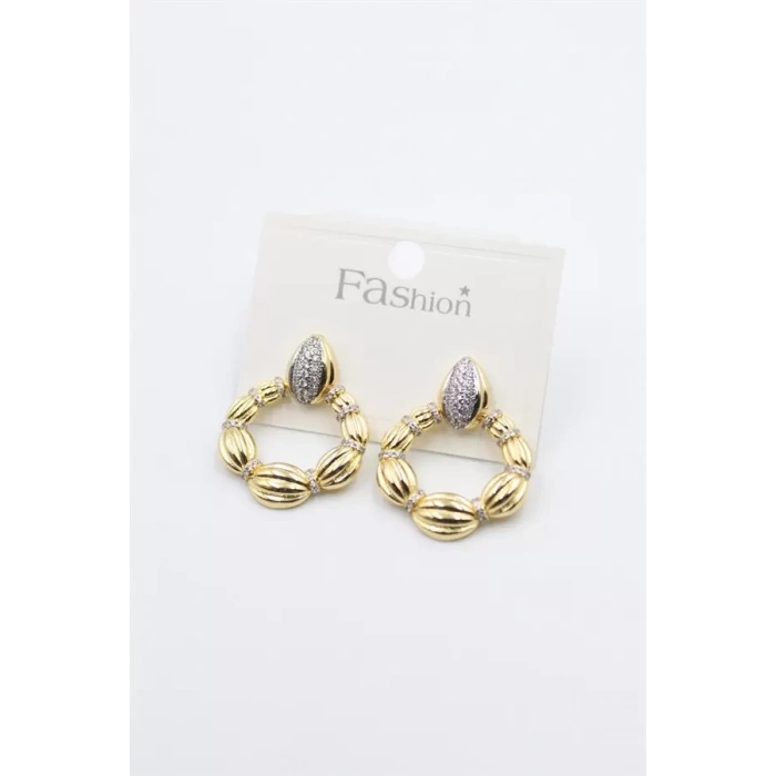 Örgü Halka Küpe - Altın