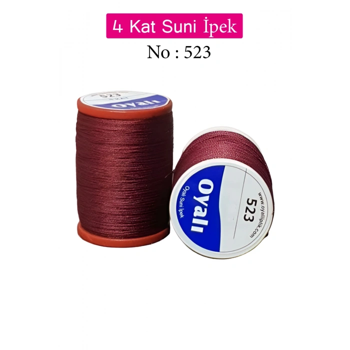 Oyalı 4 Kat Suni İpek İplik İğne Oyası Boncuk İpi Tığ Oyası No:523