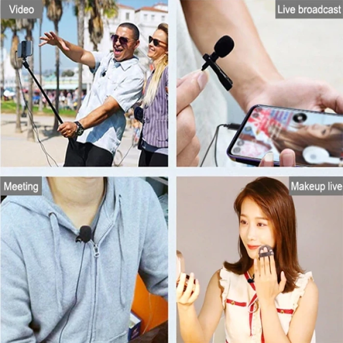 PULUZ Type-C Profesyonel Telefon Youtuber Yaka Mikrofonu 1.5m-(5775)