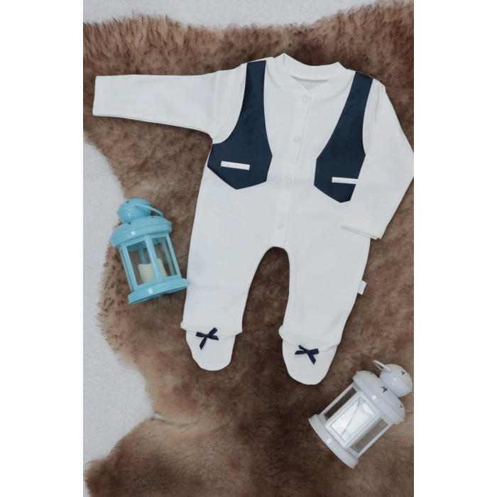 Sema Baby Pamuklu Bebek Tulumu 3-6 Ay - Smokin