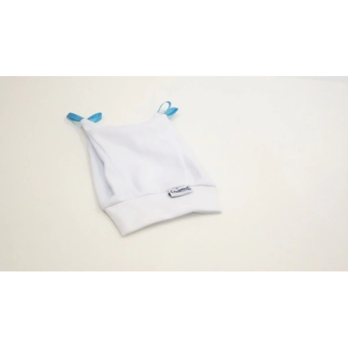 Sema Baby Yenidoğan Kurdelalı Bebek Şapka - Beyaz