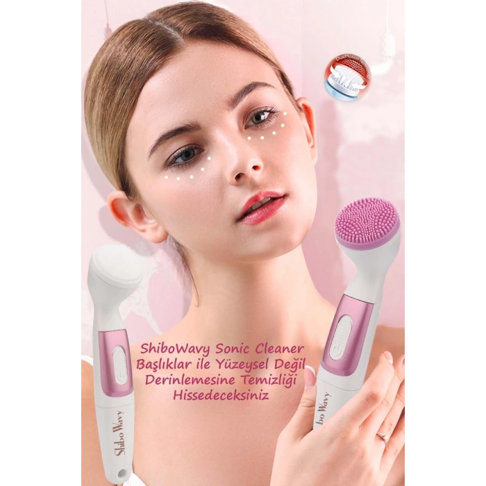 Shibo Wavy Profesyonel Yüz Epilatörü ve Yüz Temizleme Fırçası-(5775)