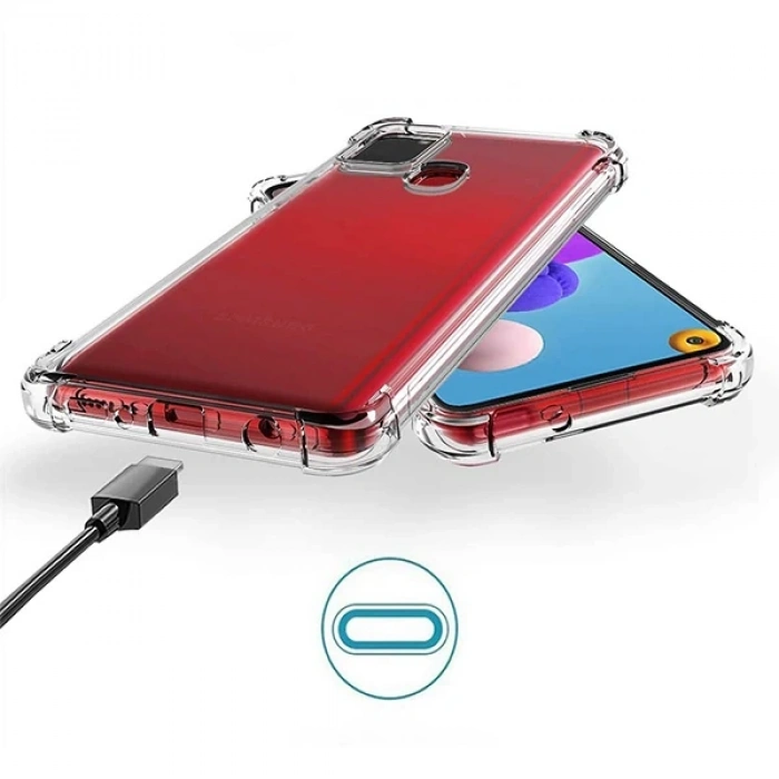SM Galaxy A21S (SM-A12) Anti-Drop Shockproof Darbe Emici Silikon Kılıf-(5775)