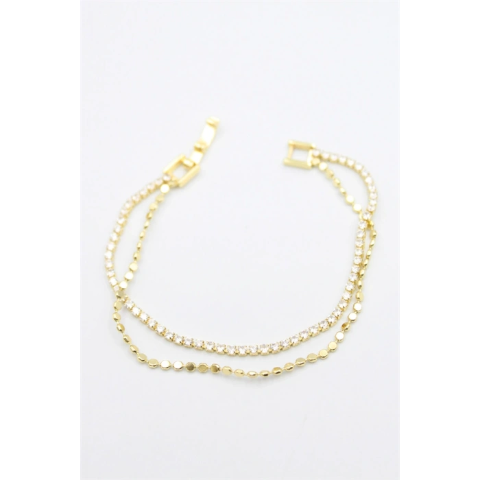 Su Yolu Ezme Zincir Bileklik - Altın