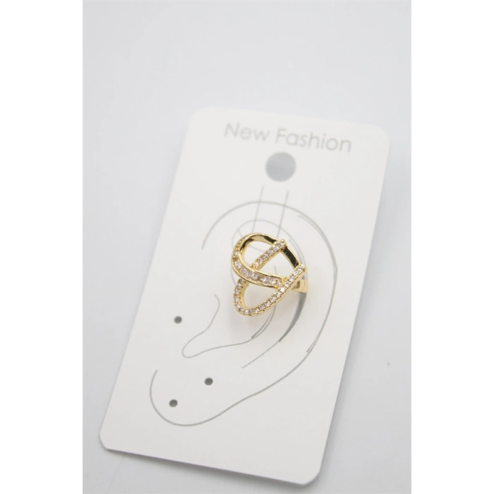 Taşlı Kıkırdak Küpe - Altın