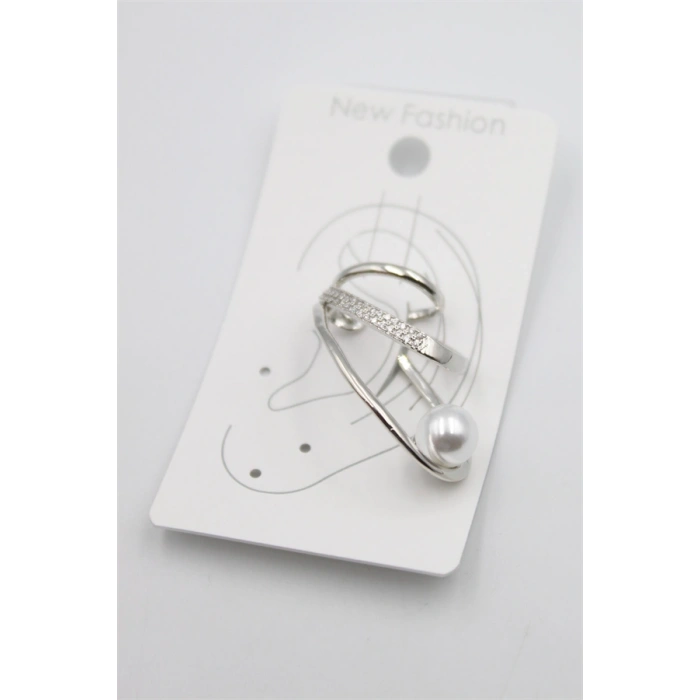 Taşlı Kıkırdak Küpe - Gümüş