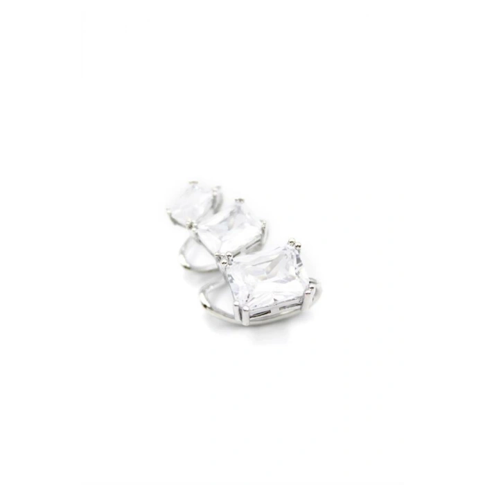 Taşlı Kıkırdak Küpe - Gümüş