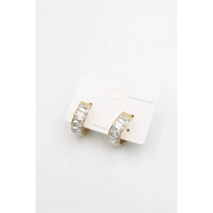 Taşlı Küpe - Altın