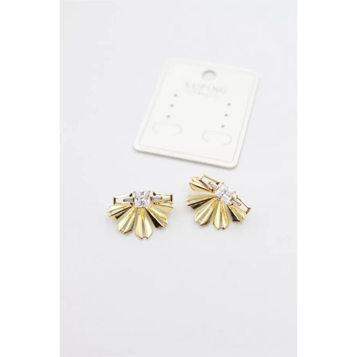 Taşlı Küpe - Altın