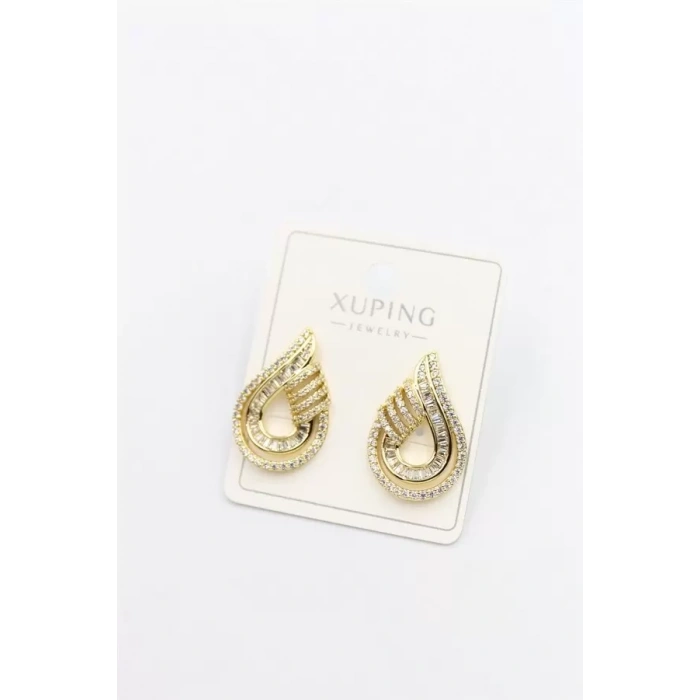 Taşlı Küpe - Altın