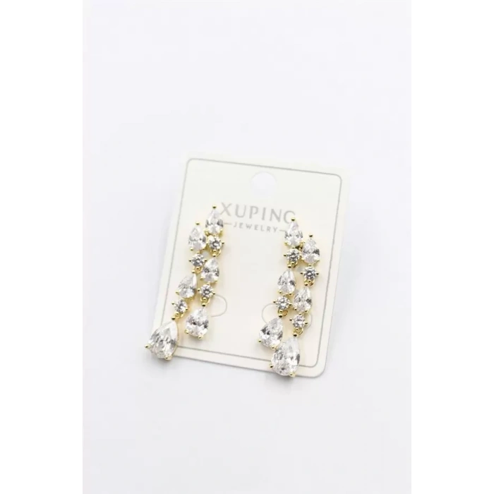 Taşlı Küpe - Altın