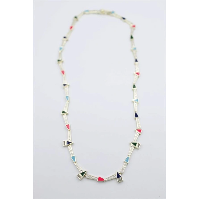 Taşlı Marka Kolye - Altın