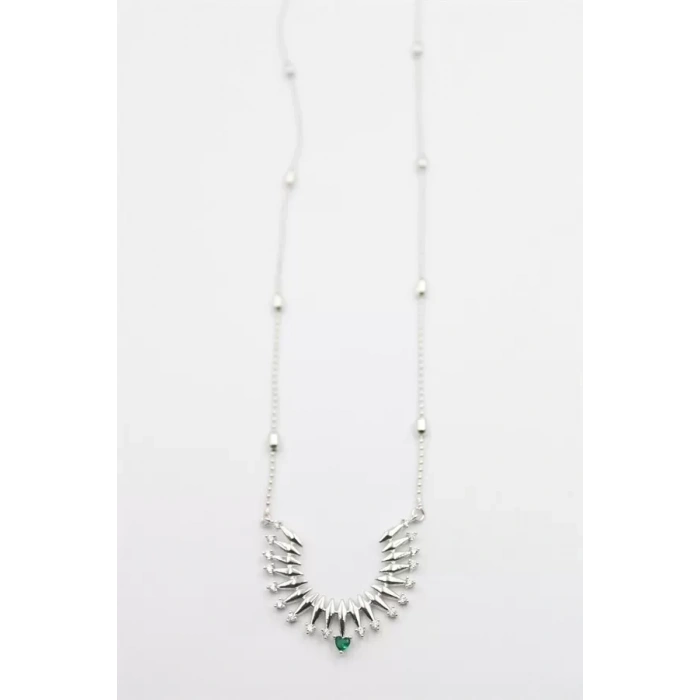 Taşlı Vip Kolye - Gümüş