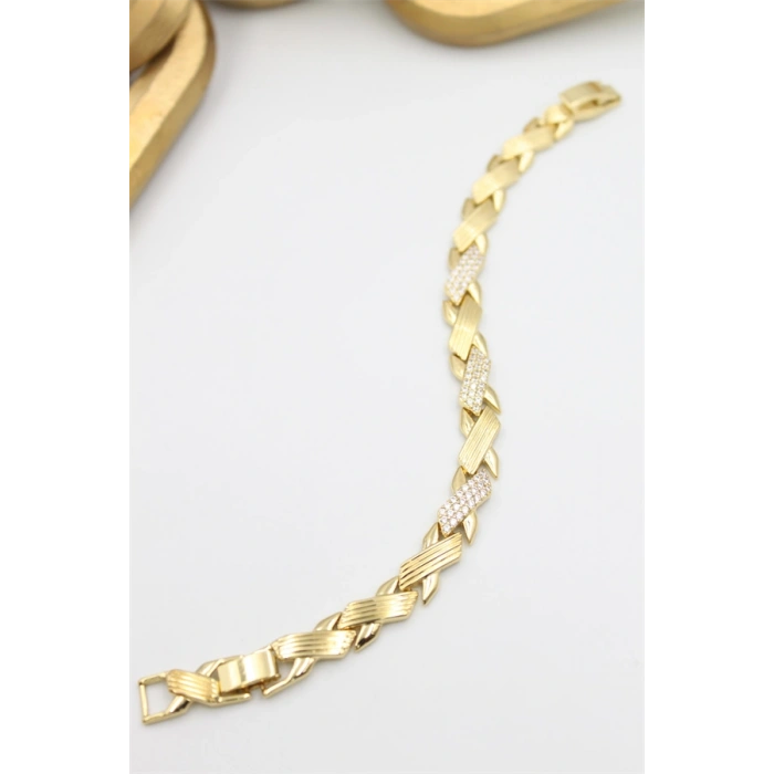 Taşlı Xuping Bileklik - Altın