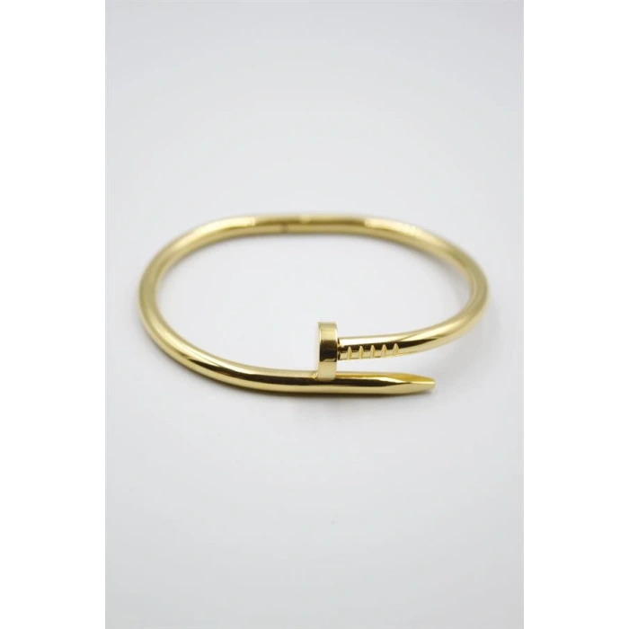Taşsız Çivi Çelik Bilezik - Altın