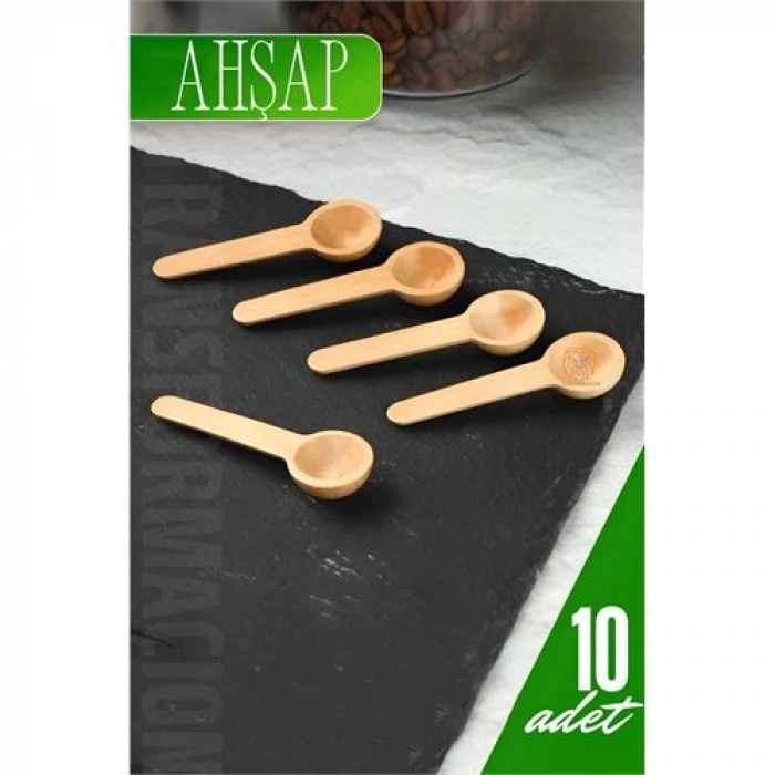 Turk Ahşap Baharat Kaşığı Mini 10 Adet