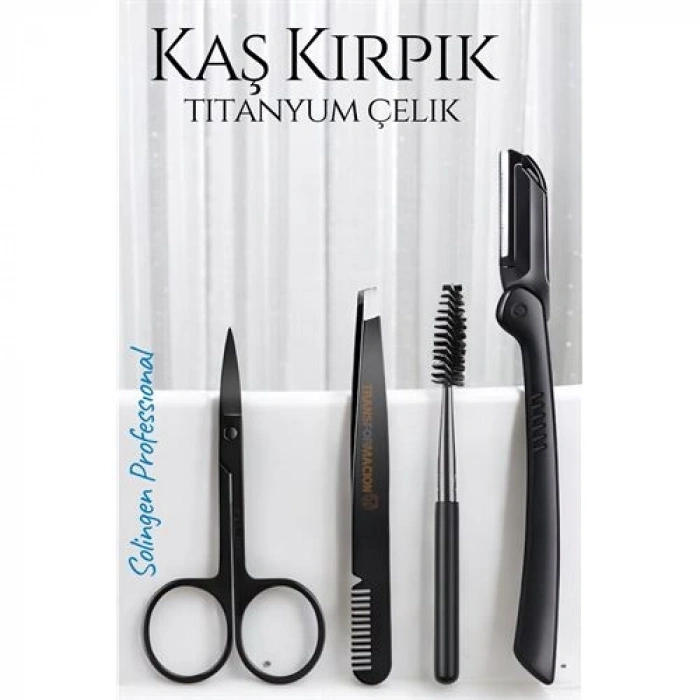 Turk Kirpik Kaş Bakım Kiti Titanyum Çelik Solingen