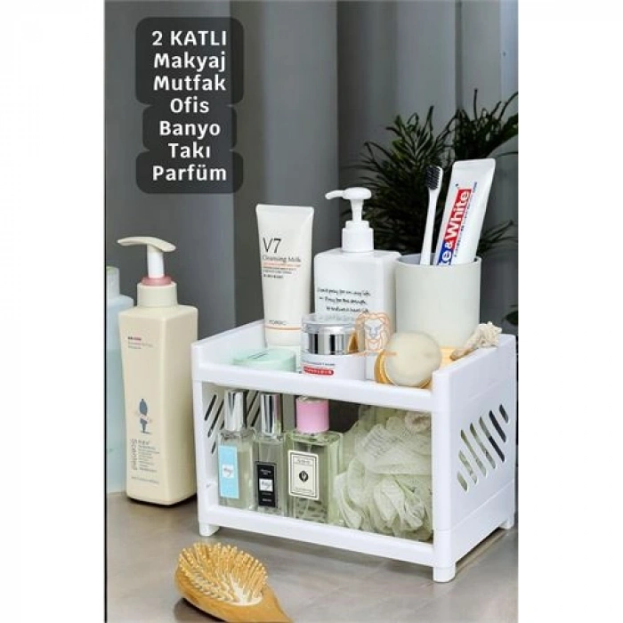 Turk Organizer 2 Katlı Raf Mutfak Rafı Banyo Ofis Masa Rafı