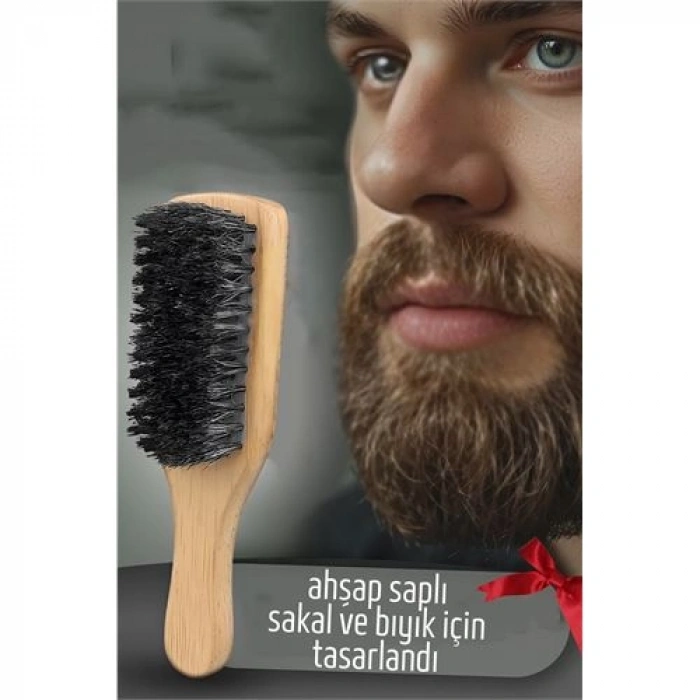 Turk Sakal Tarama Fırçası Ahşap Saplı