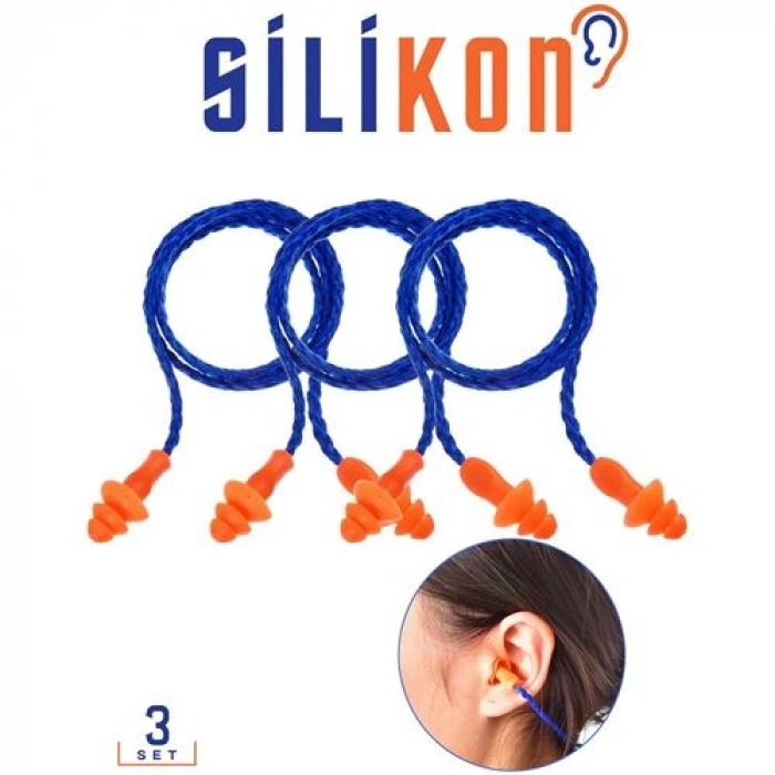 Turk Silikon Kulak Tıkacı İpli 3 ADET Howard Design