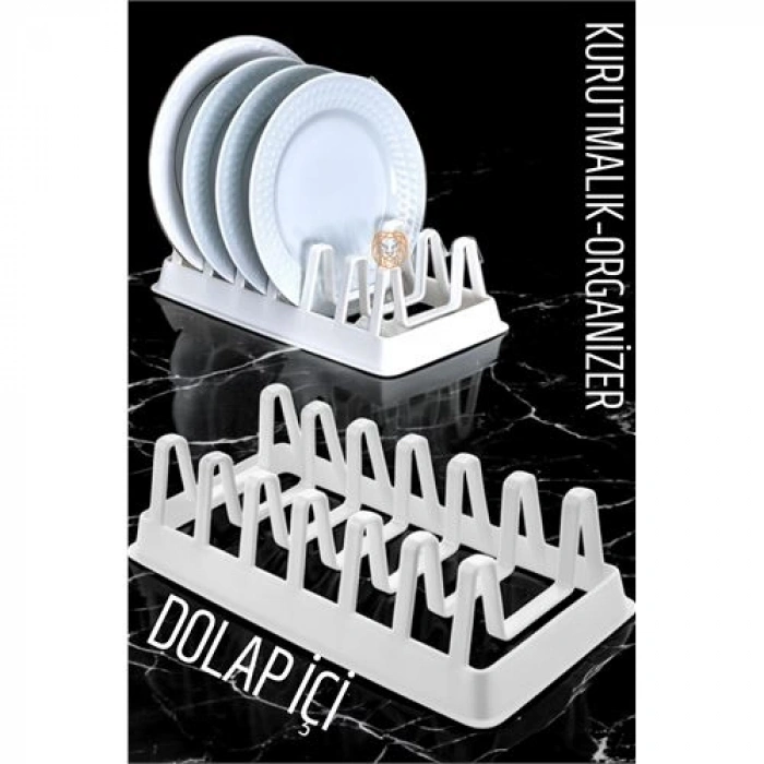 Turk Tabak Düzenleyici Kurutmalık Dolap İçi Tencere Kapak Organizer BEYAZ