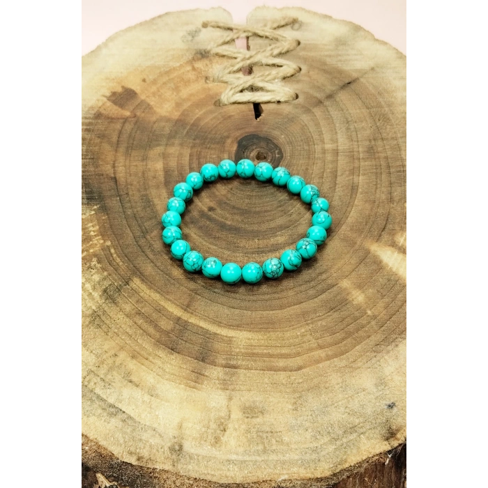 Turkuaz Doğal Taş Bileklik Kutulu