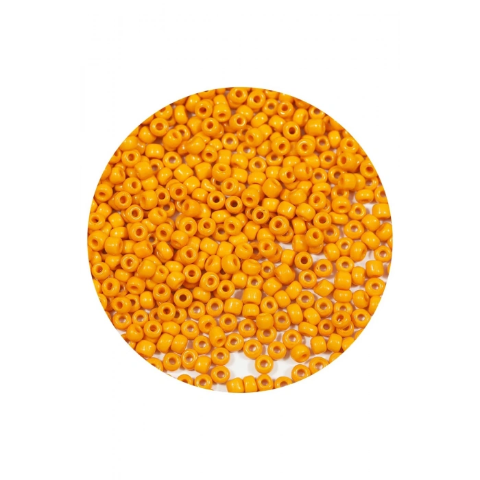 Turuncu Renk 4 mm Yaklaşık 660 adet / 60 gram Cam Boncuk Oya Yazma Bileklik ve Kolye
