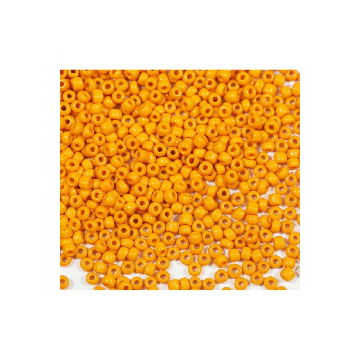 Turuncu Renk 4 mm Yaklaşık 660 adet / 60 gram Cam Boncuk Oya Yazma Bileklik ve Kolye