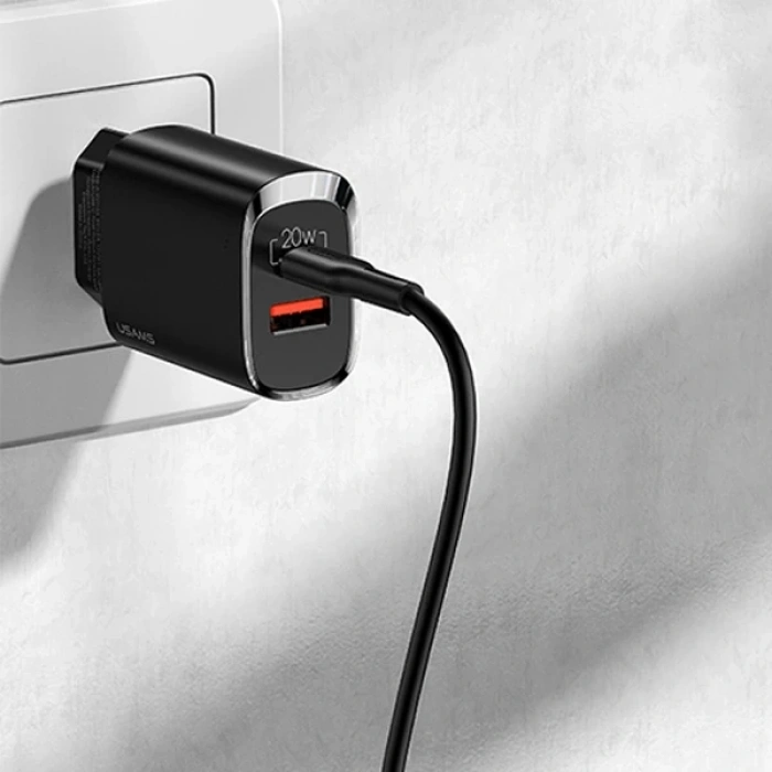 USAMS iPhone 20W QC3.0 + PD3.0  Hızlı Şarj Başlık US-CC121 T35-(5775)