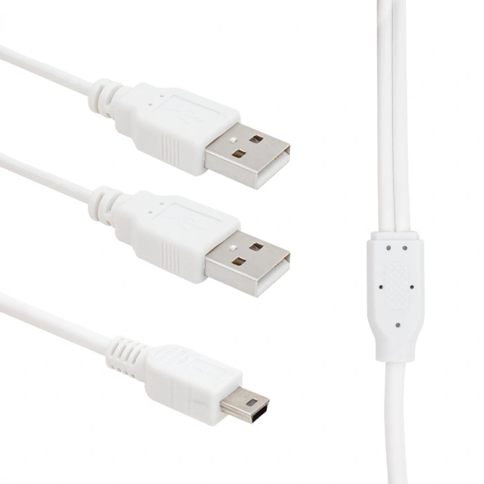 USB 2 X ERKEK - MİNİ USB 5 PİN (2.0V) 1.5 METRE KABLO (4767)