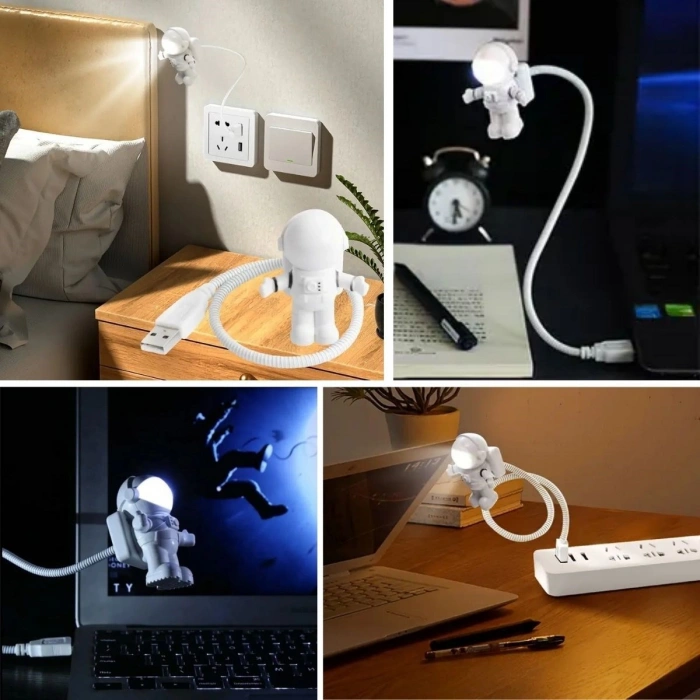 USB Astronot Gece Lambası Masa Lambası Kitap Okuma Lambası Işığı (4767)