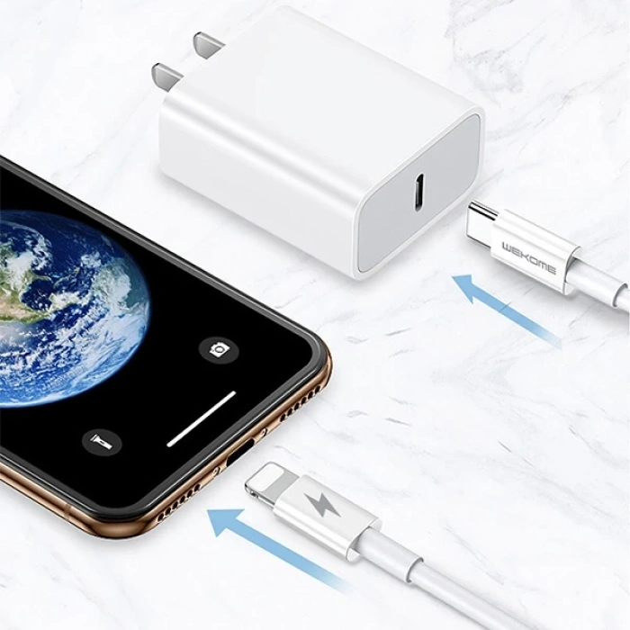 Wekome TYPE-C TO iPhone PD 20W Hızlı Şarj Kablosu 1.2M-(5775)