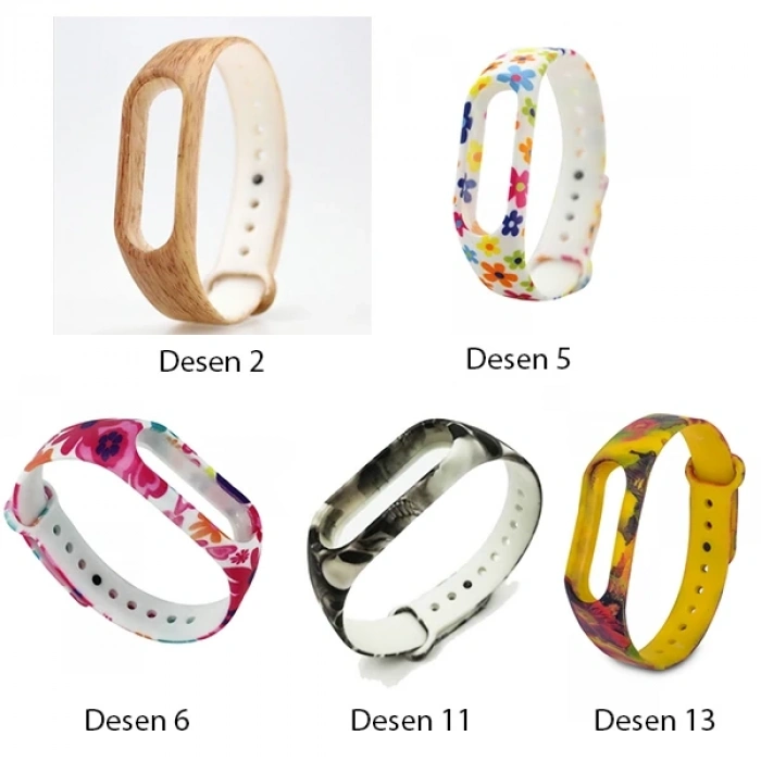 Xiaomi Mi Band 2 Akıllı Bileklik Kordonu Desenli-(5775)