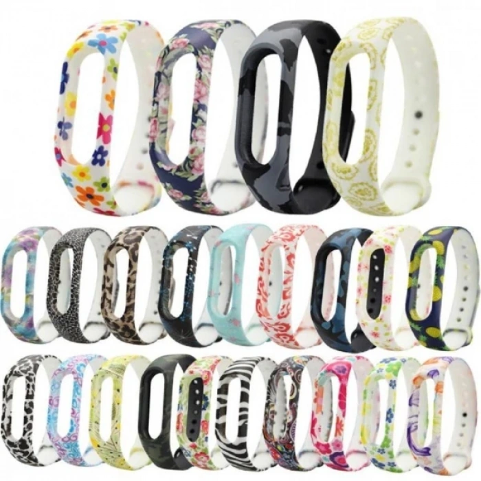 Xiaomi Mi Band 2 Akıllı Bileklik Kordonu Desenli-(5775)