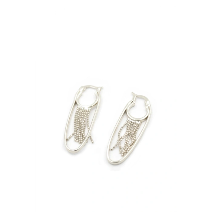 Zincir Sallantılı Küpe - Gümüş