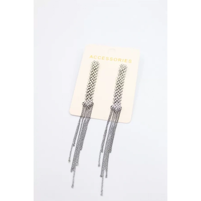 Zincir Sallantılı Küpe - Siyah