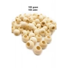 100 Gr (100 Adet) Ahşap Boncuk 15 mm çap x 10 mm Delik Doğal Yuvarlak Ahşap Makrome El İşi Çanta