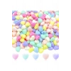 100 gr (500 adet) Şeker Rengi Akrilik Kalp Boncuklar Renkli Karışık Plastik Pastel Boncuklar Ara Boncuk Kalp Şekilli Kolye Bilezik için