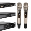 2 EL TİPİ MİKROFONLU 100+100 KANAL ANTENLİ UHF-PLL KABLOSUZ TELSİZ MİKROFON (4767)