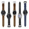 22MM Deri Kordon Kayış Gear S3 Watch 4 -GT2 GT2E 46MM KayışKordon Koyu-(5775)