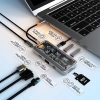 ALLY 10in1 Type-c To USB3.0 + USB2.0 *2 + Type-c PD + 3.5mm + HDMI + VGA + SD + TF + Ethernet Çoğalt-(5775)