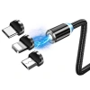 ALLY 1M Magnetic-Miknatisli Usb Sarj Kablosu 3 Baslik(iPhone+Type-C+Micro-(5775)