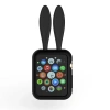 Ally Apple Watch 1-2-3-4 42mm Tavşan Figürü Silikon Kılıf-(5775)