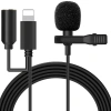 ALLY iPhone Lightning Yaka Mikrofonu+3.5MM jack Profesyonel Youtuber Mikrofonu-(5775)