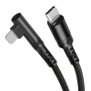 ALLY Type-C to İPhone 20w Lightning Hızlı Şarj Kablosu Oyuncu 90 Derece Kablo-(5775)