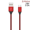 Ally Usb TYPE C 3.0A Hızlı Kopmaz Halat Usb Şarj Kablosu 1MM-(5775)