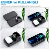 ALLY W66 15W 3 in1 Android + iPhone Taşınabilir Mini Kablosuz Hızlı Şarj Standı-(5775)