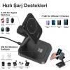 ALLY W68 15W 3in1 Manyetik ve Katlanabilir Portatif Masaüstü Kablosuz Şarj Standı-(5775)
